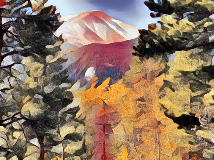 Mountain and trees
